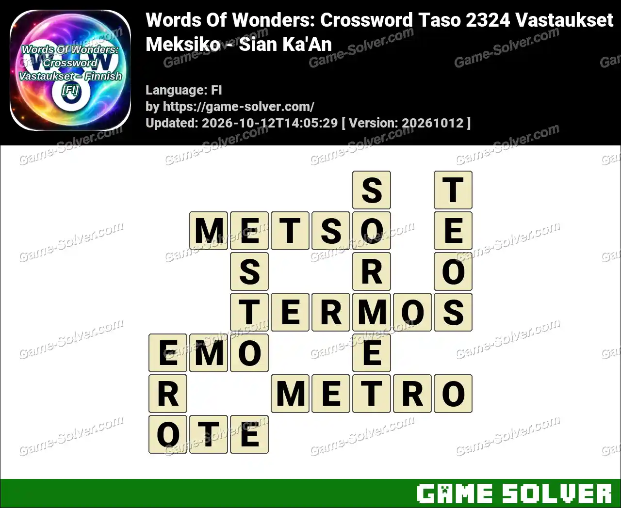 Words Of Wonders: Crossword Taso 2324 Vastaukset – Meksiko – Sian Ka’An